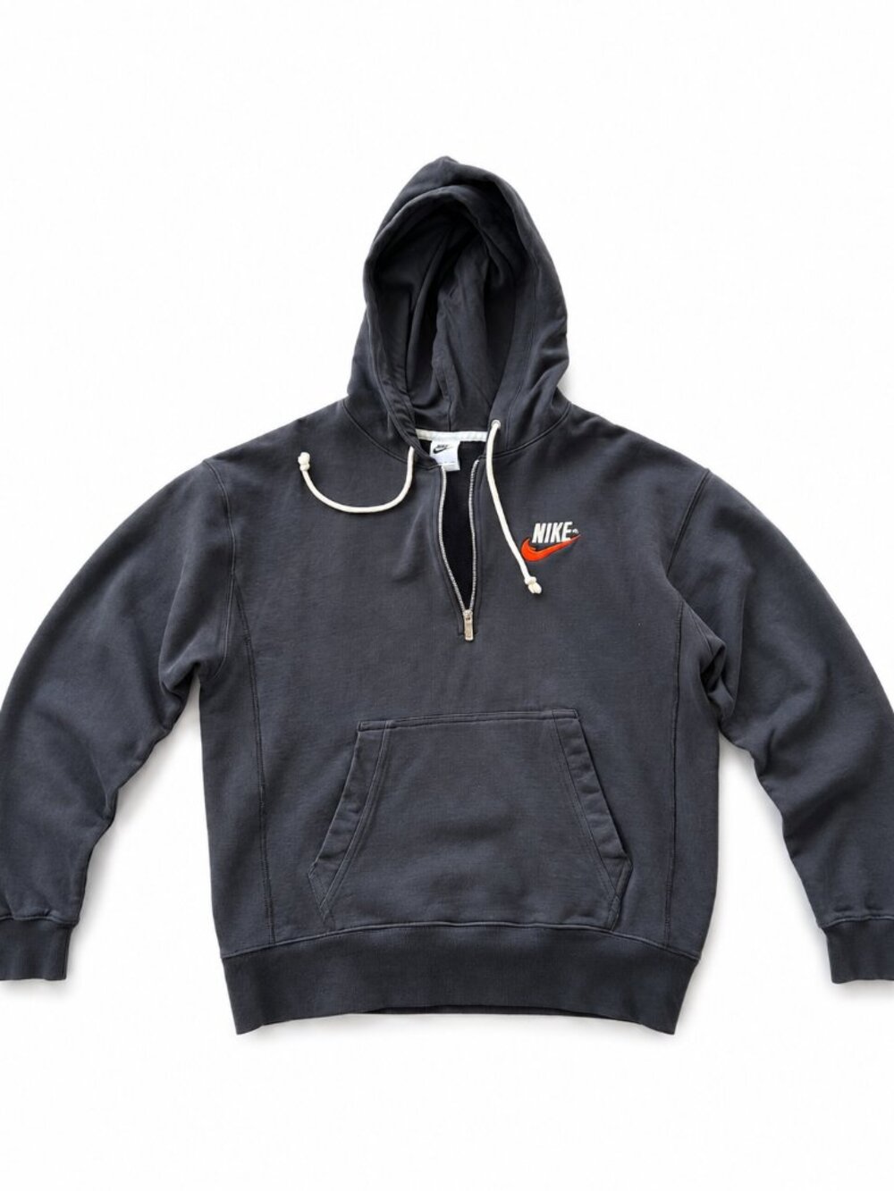Nike Vintage Retro Logo Full-Zip Hoodie - Gray M